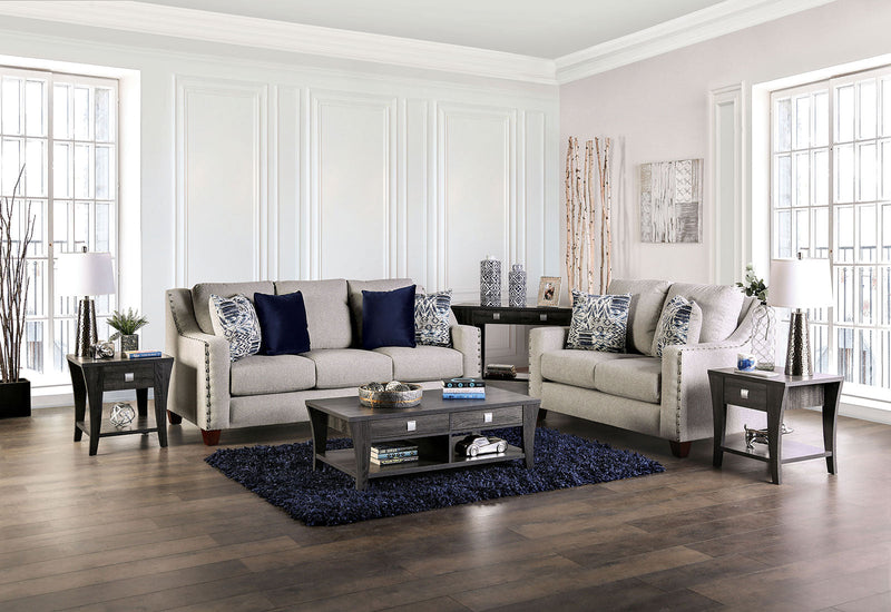 Stickney Light Gray/Navy Loveseat