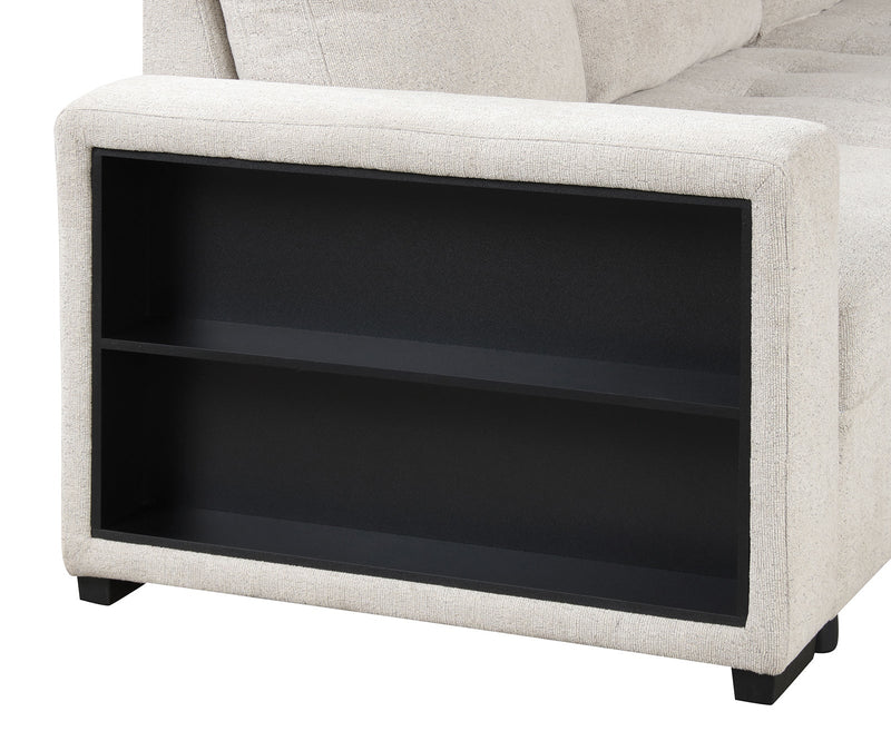 Stockwell Beige Sleeper Sectional Sofa