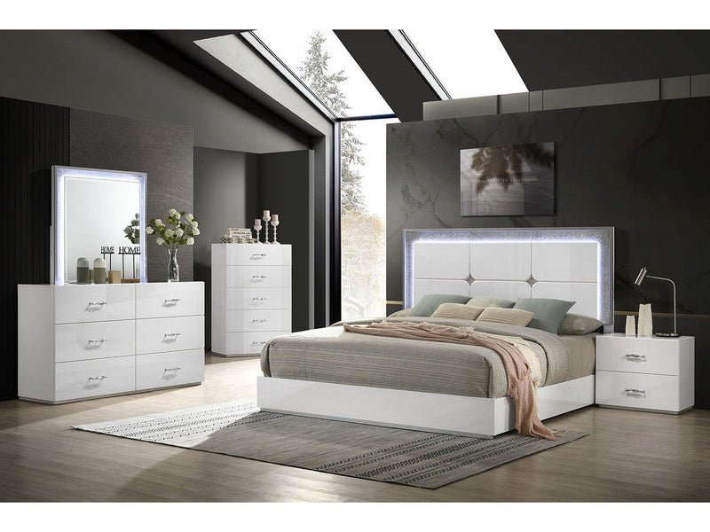 Stoholm White Queen Bed