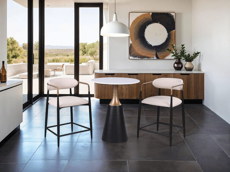Streatham Black/White/Gold 3 Pc. Counter Ht. Table Set