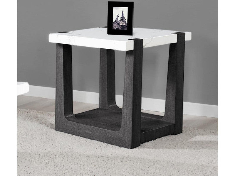 Sundbry White/Black End Table