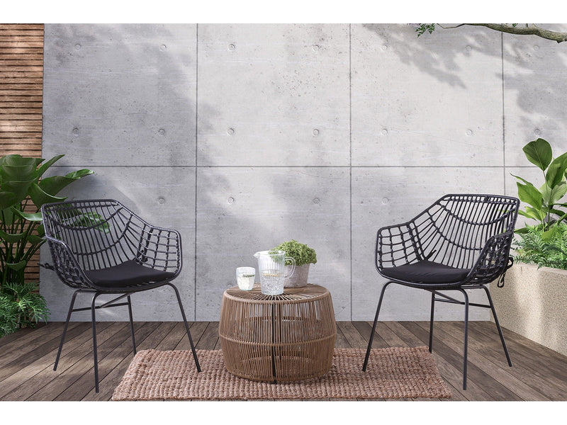 Syna Natural/Black 3 Pc. Patio Conversation Set