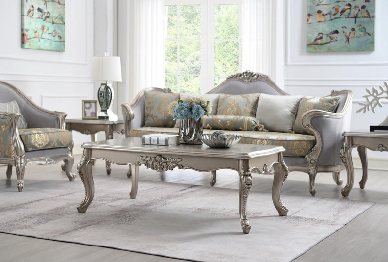 Uriah Champagne Silver Chair Living Room Collection