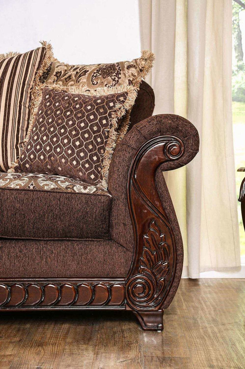 Tabitha Brown & Gold Stationary Loveseat