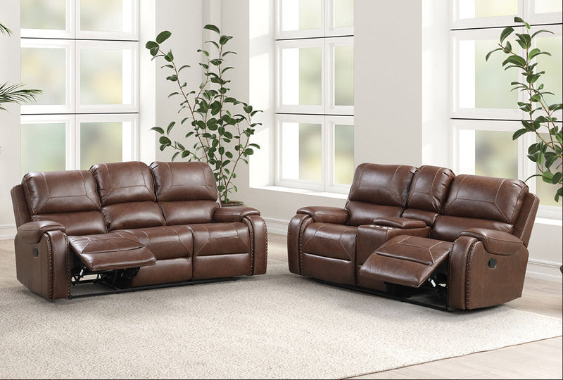 Tepic Brown Leatherette Loveseat