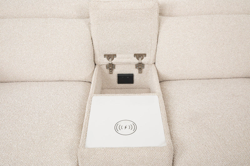 Thaddea White Power Loveseat