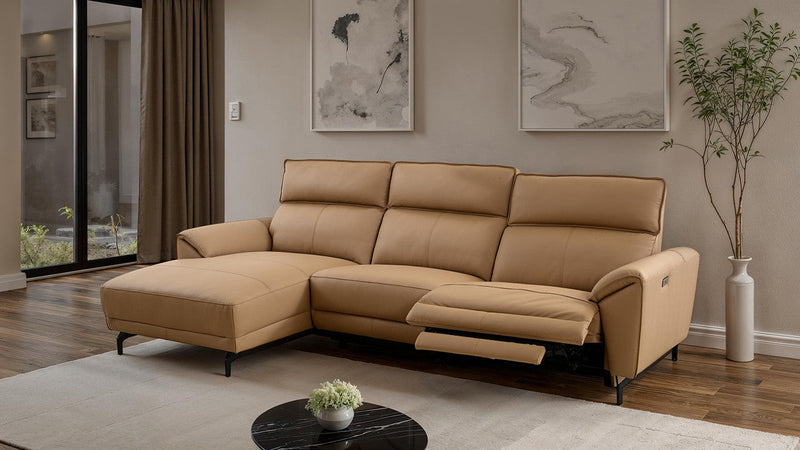 Themis Light Brown Power Sectional