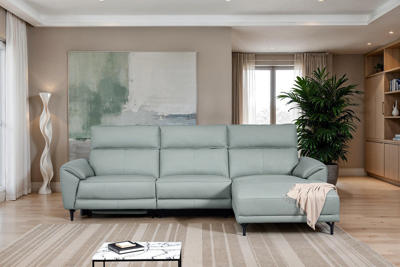 Themis Pale Blue Power Sectional