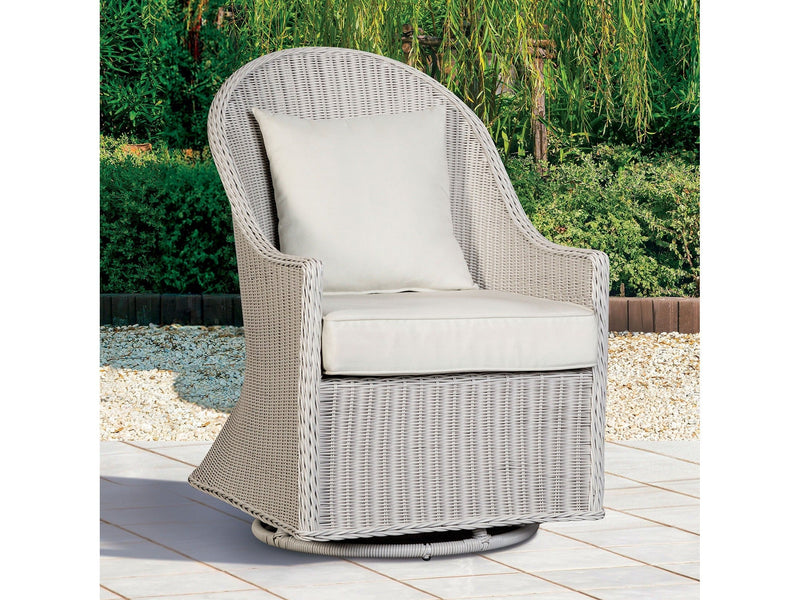 Tomohon White Swivel Outdoor Chair