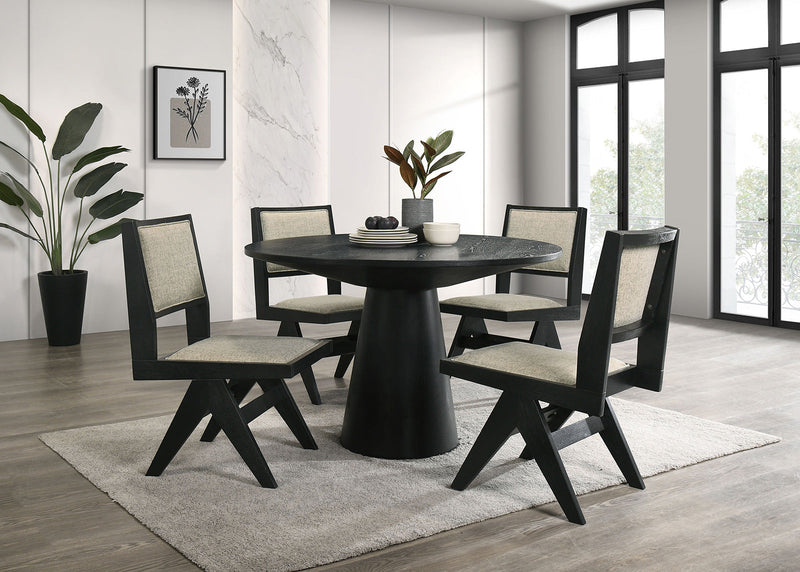 Tottenham Light Gray/Black Side Chair (Set of 2)