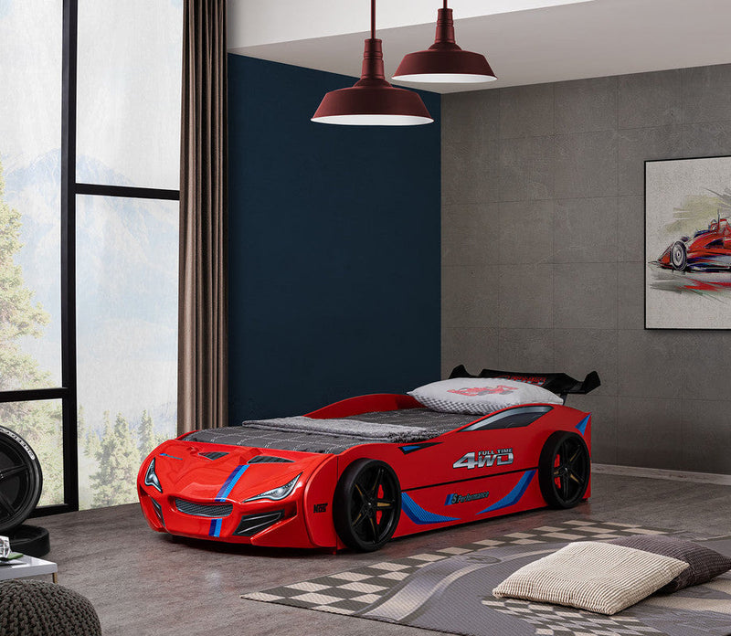 Tracklite Red Car Bed w/ Trundle