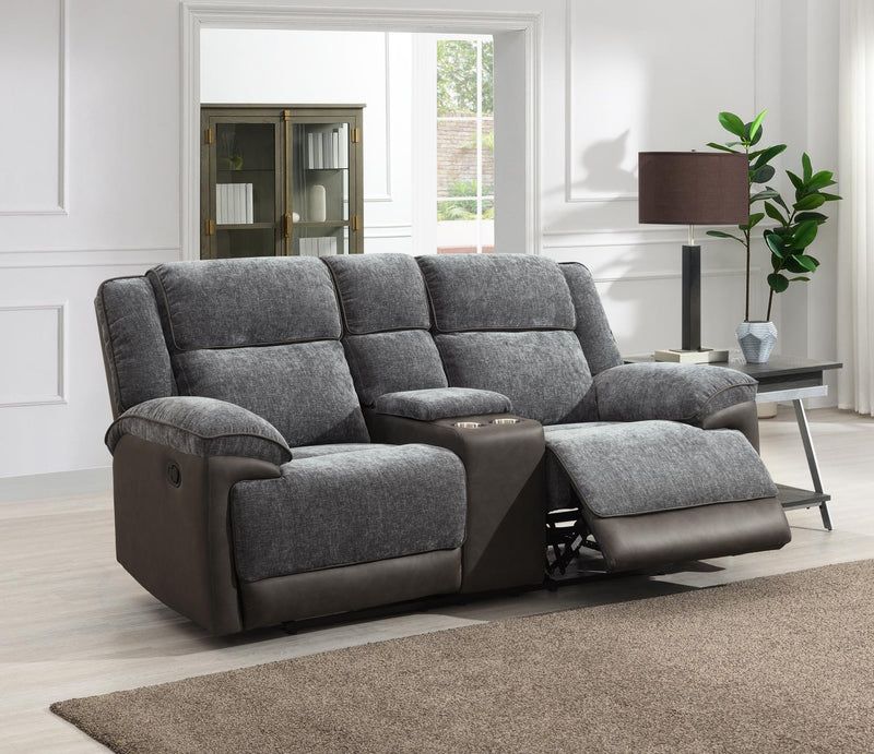 Isaac Charcoal Gray Loveseat Living Room Collection