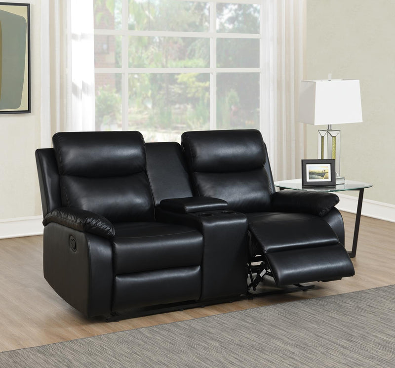 Theo Black Loveseat Living Room Collection