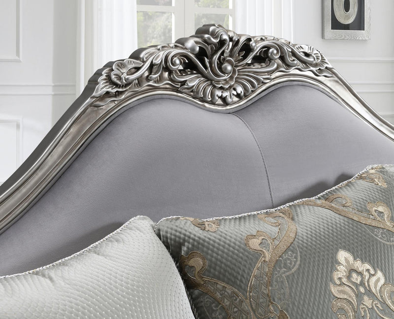 Uriah Champagne Silver Loveseat Living Room Collection