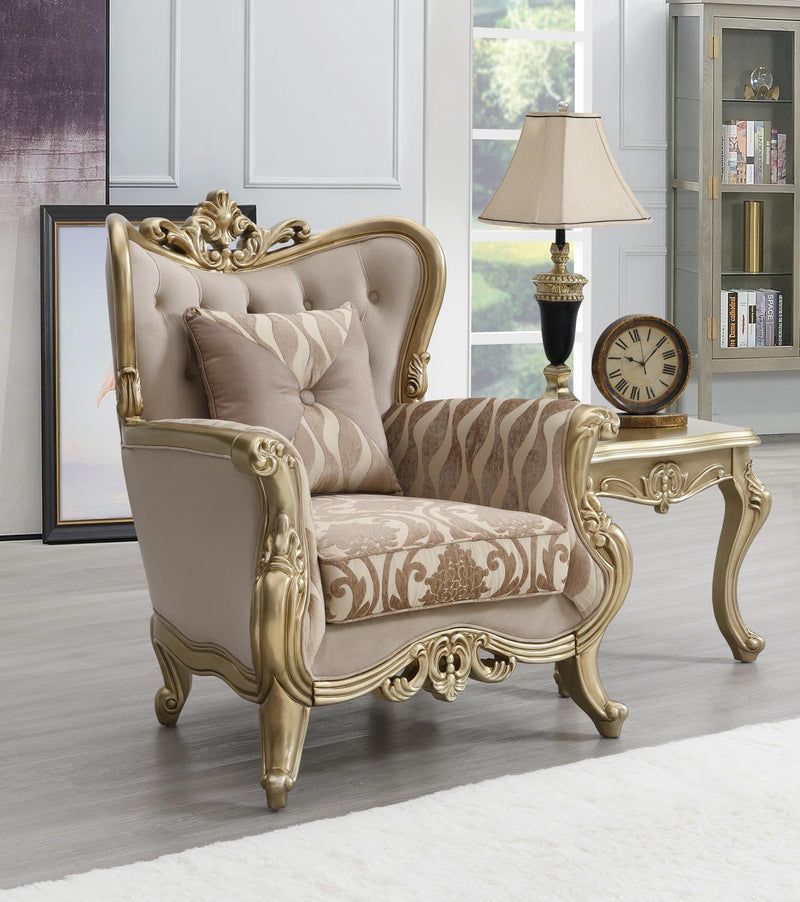 Valor Champagne Gold Living Room Collection
