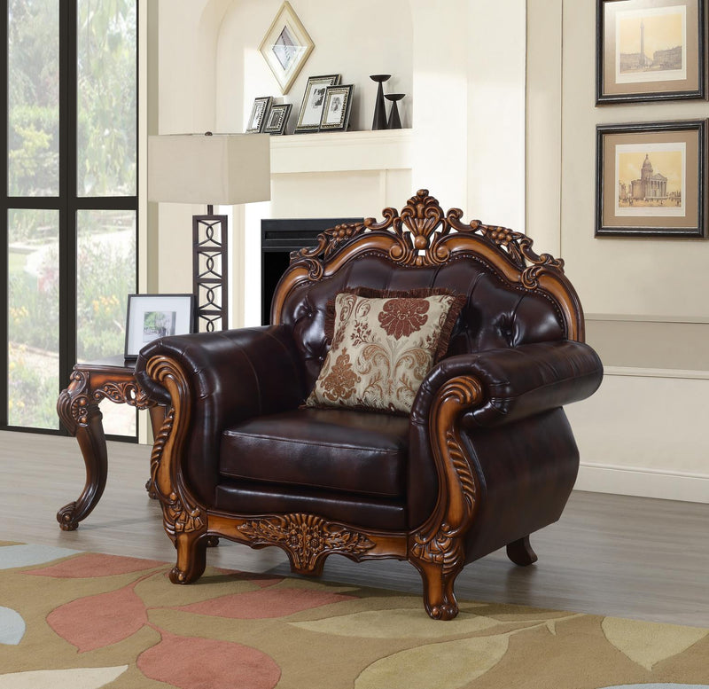 Enzo Espresso Brown Chair Living Room Collection