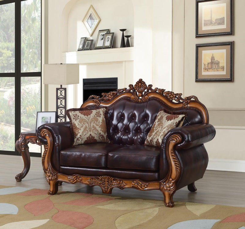 Enzo Espresso Brown Loveseat Living Room Collection