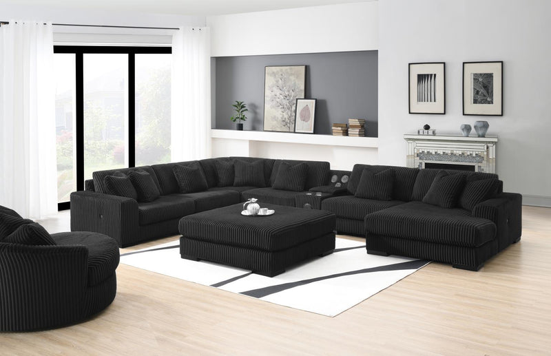 Bowie Ebony Black Living Room Sectional Collection