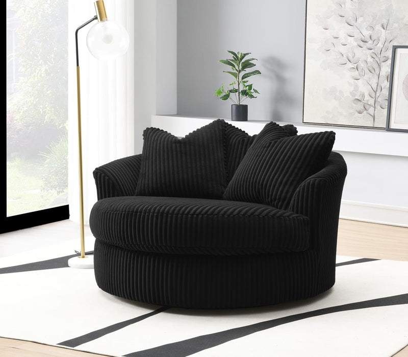 Bowie Ebony Black Living Room Sectional Collection