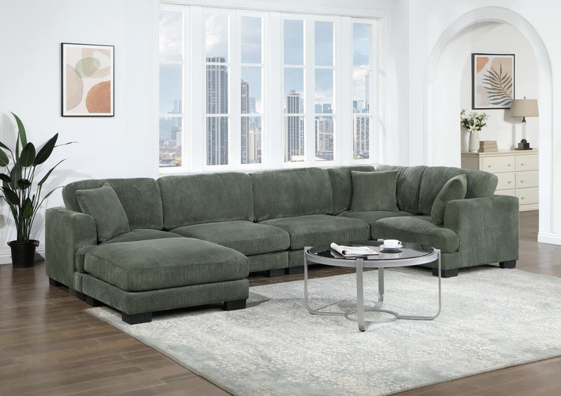 Bellagio Green Sectional Living Room Collection