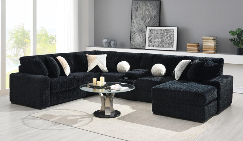 Jesse Black Sectional Living Room Collection