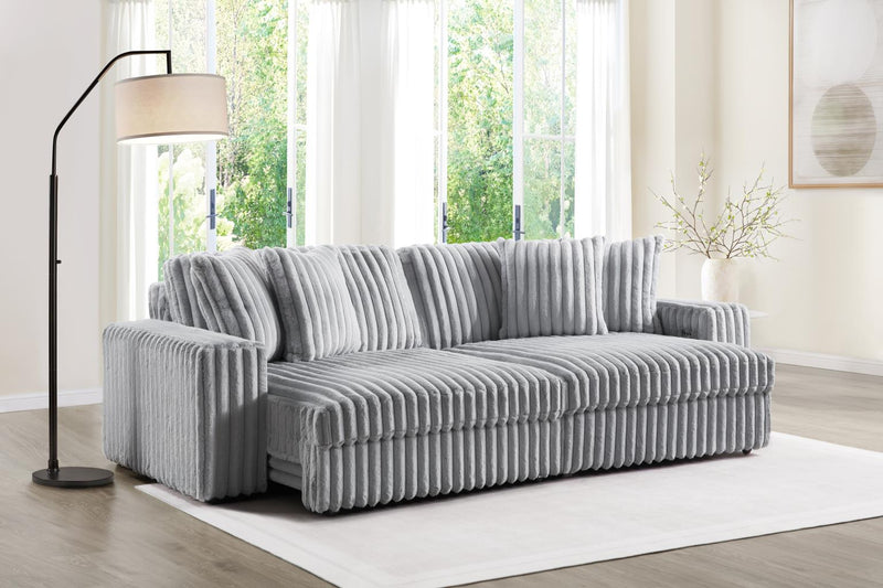 Dennis Gray Corduroy Sofa Living Room Collection