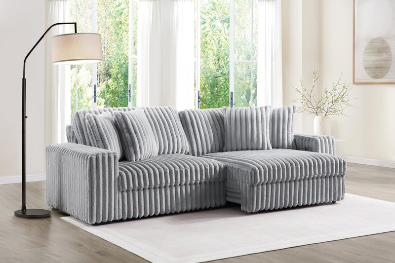 Dennis Gray Corduroy Sofa Living Room Collection