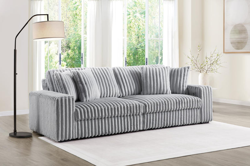 Dennis Gray Corduroy Sofa Living Room Collection