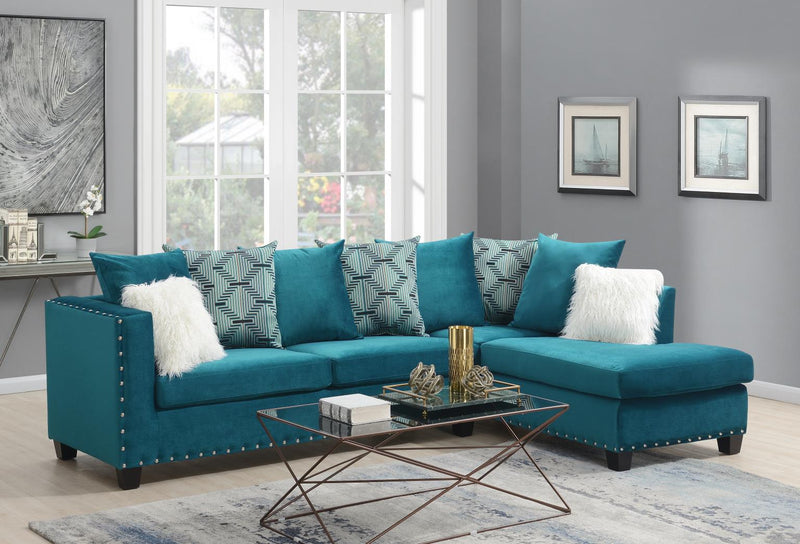 Dream Aqua Blue Sectional Living Room Collection
