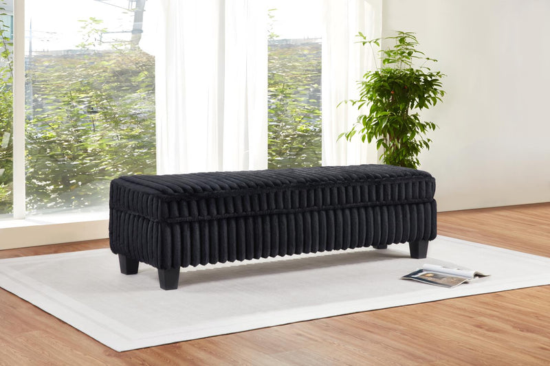 Elvira Black Corduroy Sectional Living Room Collection