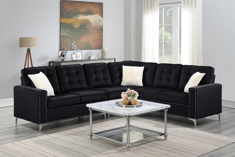 Eden Black Sectional Living Room Collection