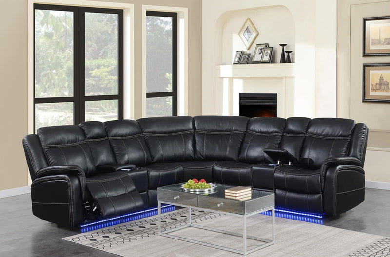 Henry Black 3 Pc Power Reclining Sectional