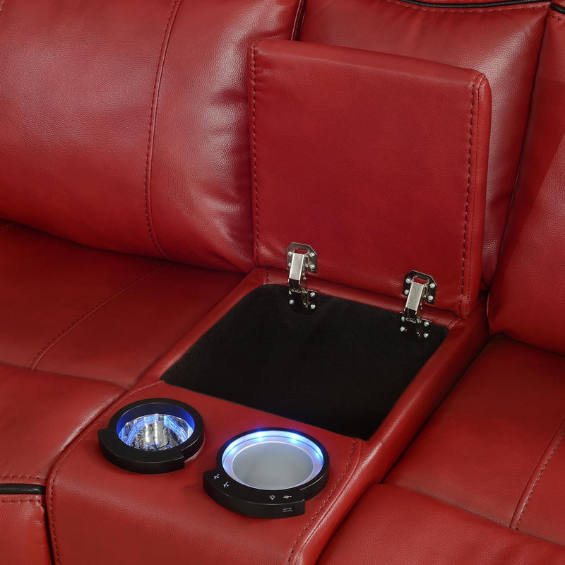 Henry Red 3 Pc Power Reclining Sectional