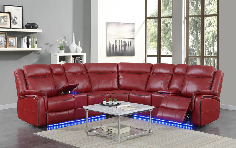Henry Red 3 Pc Power Reclining Sectional