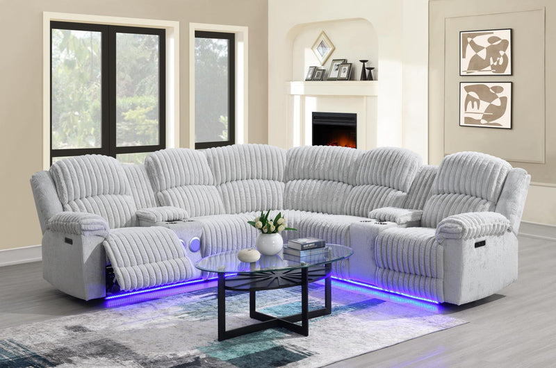 Great Gray Power Reclining Sectional