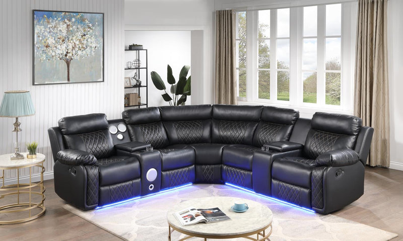 Benz Black Motion 3 Pc Sectional