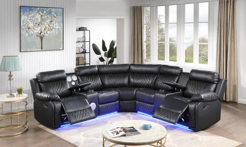Benz Black Motion 3 Pc Sectional