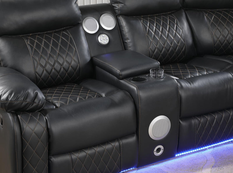 Benz Black Motion 3 Pc Sectional