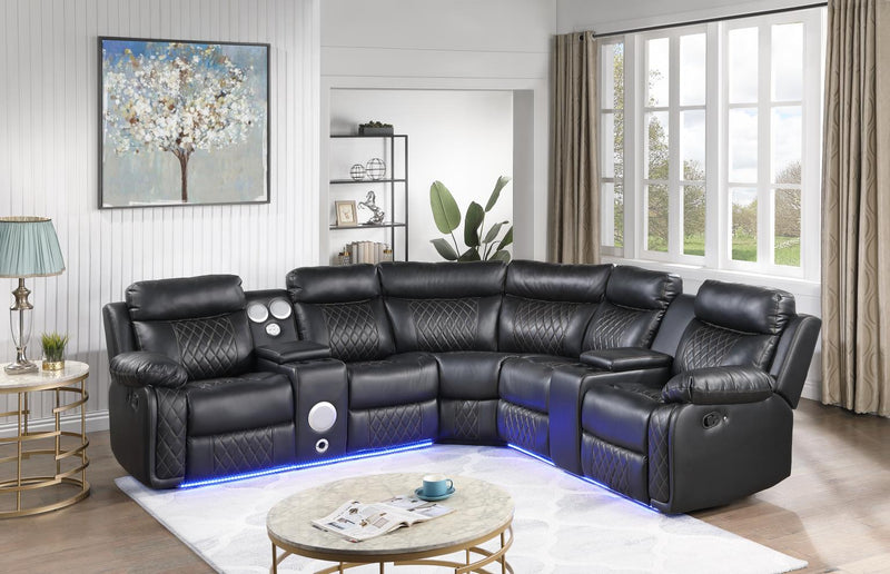 Benz Black Motion 3 Pc Sectional
