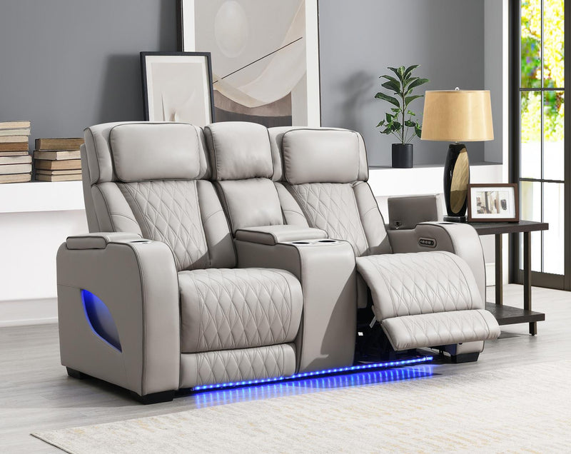 Portia Gray Loveseat Living Room Collection