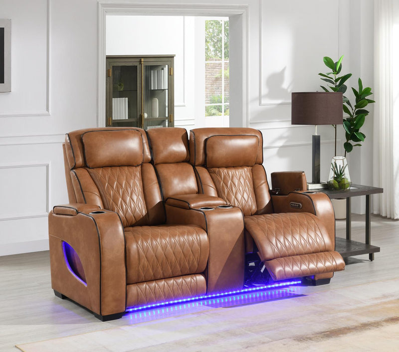 Portia Brown Loveseat Living Room Collection
