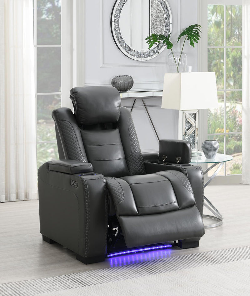 Hunnley Gray Recliner Living Room Collection