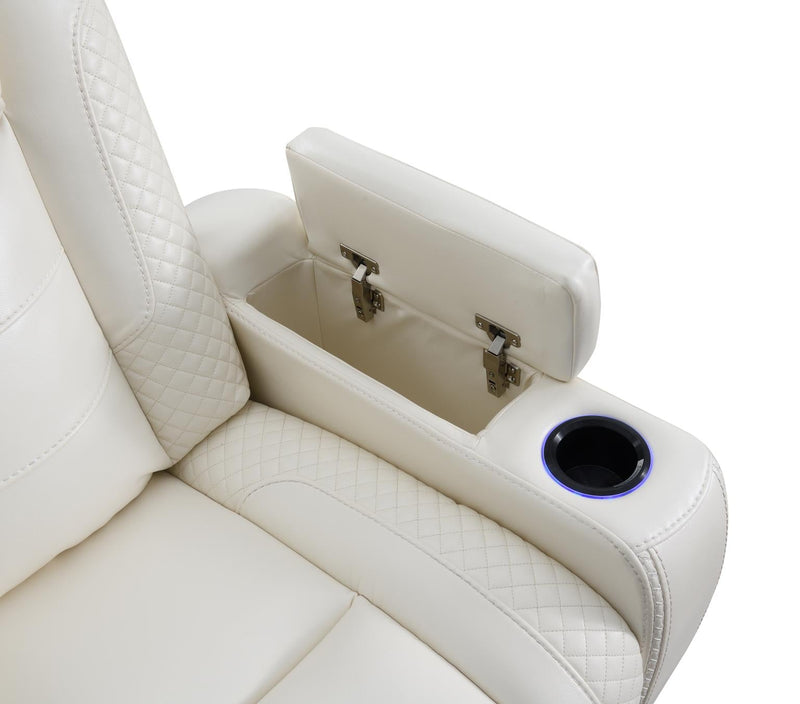 Hunnley White Motion Living Room Collection