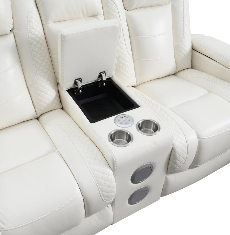Hunnley White Motion Living Room Collection