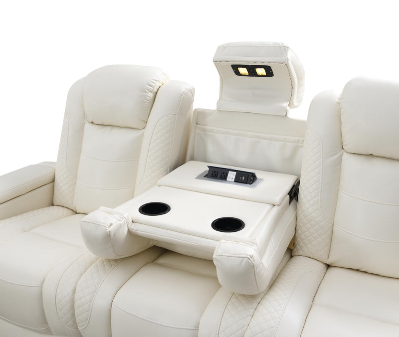 Hunnley White Motion Living Room Collection