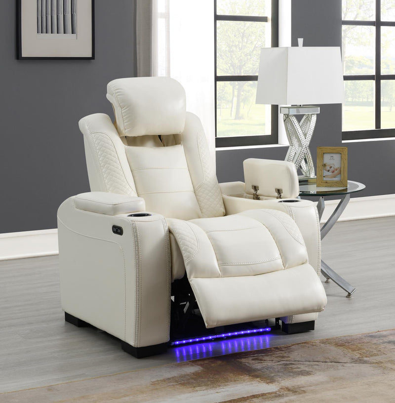 Hunnley White Reclining Living Room Collection