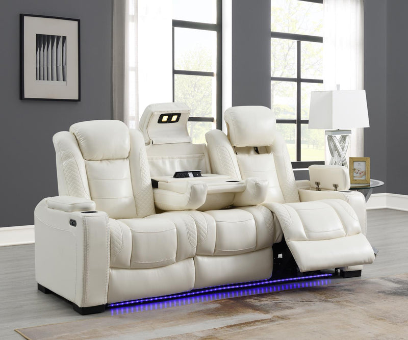 Hunnley White Sofa Living Room Collection