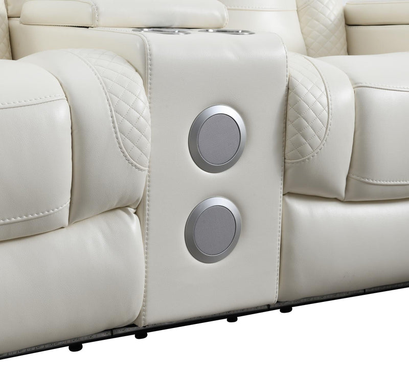 Hunnley White Motion Living Room Collection