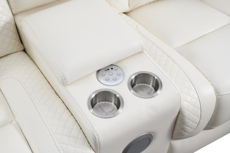 Hunnley White Motion Living Room Collection