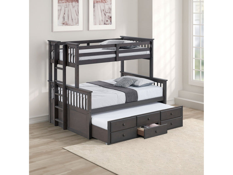 University Stain Gray Twin/Full Bunk Bed